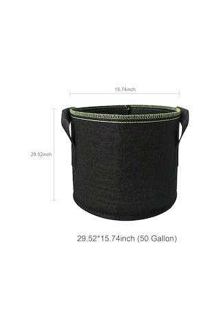 Jeehugo 50 Galon Hacimli Dairesel Doku Bitki Yetiştirme Çanta - İyi Havalandırma Ve Su Tüketimi Sağlar, Ev Bahçesi Ve Seralar İçin Uygun