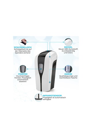 Qfdr Otomatik Duvar Montajlı Sabunluk 1000 Ml Otomatik Püskürtme Şeffaf