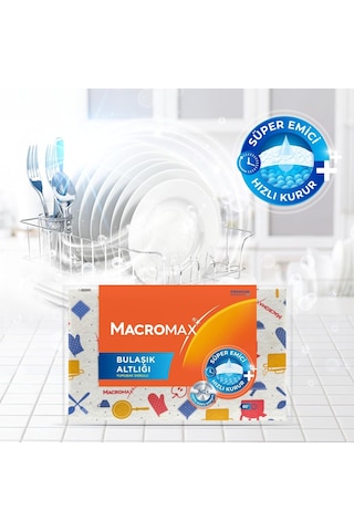 Macro Max Gümüş İyonlu Bulaşık Kurutma Matı, Süper Emici, Hızlı Kuruyan Koku Yapmaz Mutfak Altlığı Diğer