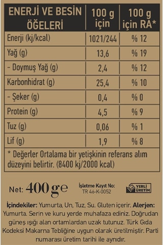 Ev Yapımı  Sebzeli Erişte 400 Gr