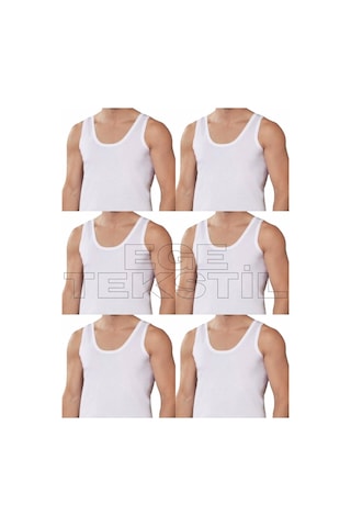 Ekonomik Pamuklu Erkek Beyaz Atlet 6 Adet