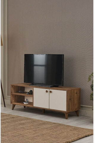 Tv Sehpası Kapaklı 140x40x35 Cm Beyaz - Atlantik Çam
