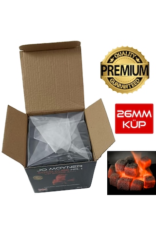 Nargile Kömürü Hindistan Cevizi 1 Kg 64 Adet Küp 26mm A+++ Kal...