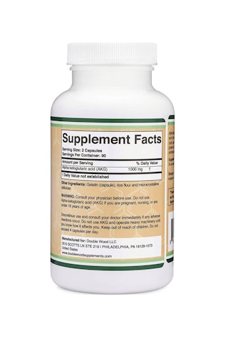 Double Wood Alpha-ketoglutaric Acid Akg 1000mg 180 Capsul....