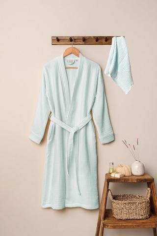 Unisex Kimono Müslin Bornoz + Havlu Seti Mint-mınt Mint