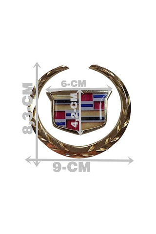 Etiketçilere Özel Cadillac Metal Döküm Arma Gold Sarısı
