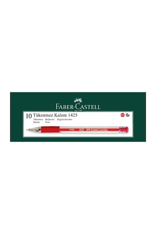 Faber-castell 1425 İğne Uçlu Tükenmez Kalem 10'lu Paket Renk - Kırmızı