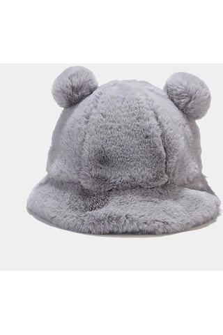 Mood Agenda Sevimli Ayı Kulak Peluş Bucket Şapka Gri