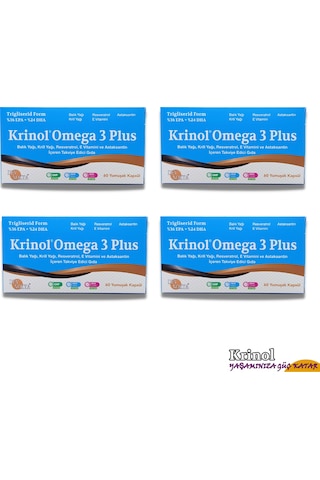 Krinol Omega 3 Plus - 60 Kapsül - 4 Kutu