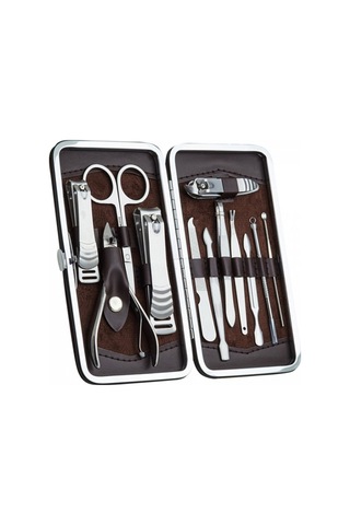 Profesyonel Çelik Paslanmaz Manikür Pedikür Seti 10 Parça