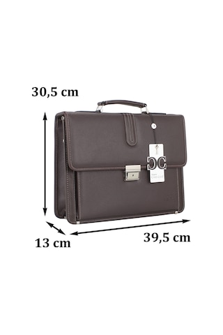 Case Club Laptop Evrak Çantası 14 İnç - 15,6 İnç Kilit Mekanizmalı Omuz Askılı Kahverengi