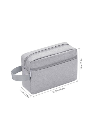 Besthome1 Seyahat Eşyası Düzenleyici Gri Çanta - 21.5x8.5x15cm, Usb Kablo & Kozmetik Saklama, Gri