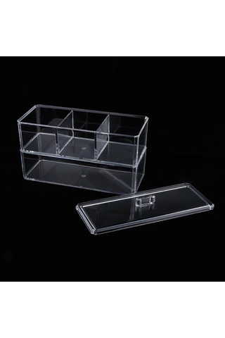 Homyl Toz Geçirmez Akrilik Makyaj Pamuğu Ped Çubuğu Saklama