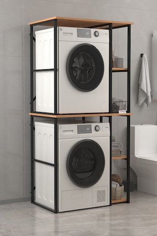 Bofigo Çamaşır Makinesi Dolabı Kurutma Makinesi Dolabı Metal Banyo Dolabı Mısra Çam