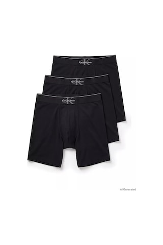 Calvin Klein Erkek Pamuklu Logo Detaylı Elastik Bel Bantlı Üçlü Siyah Boxer Lv00nb4473-ub1-13360 Siyah