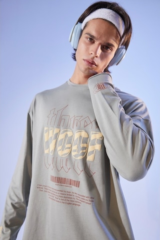Woof Gym Oversized Long Sleeve T-Shırt - Smoke Green Çok Renkli