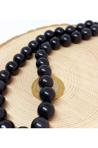 Yasamtohumu Shungite Şungit Taşı Dizi 12mm Gümüş