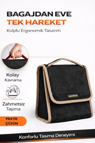 Oto Bagaj Organizer Bagaj Çantası S Boy Kaymaz Cırt Bantlı Velur Kompakt Düzenleyici - Scx6