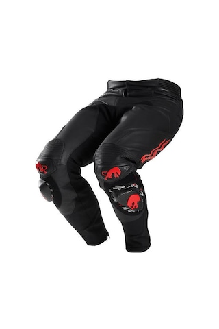 Furygan Drack Deri Motosiklet Pantolonu Siyah Kırmızı