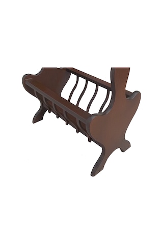 Gazete Sehpa Model Kayın Mdf Torna Tabla Parlak Ceviz Boya Tutmalık El Yapım