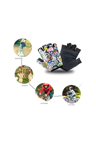 Yaleker Mt094 Çocuk Bisiklet Eldiveni - Mikrofiber Ve Spandeks Malzeme, Şok Emici, Nefes Alabilir, Xs Boy
