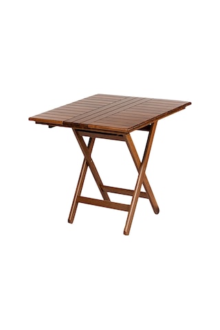 Yönetmen Katlanır Ahşap Bahçe Balkon Seti: 80x80 Masa +2 Sandalye Kahverengi