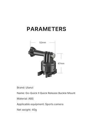 Yaozixa Ulanzi Go-quick Iı Abs Spor Kamera Dönüştürücü, Manyetik Hızlı Bağlantı, Kilitleme Pimli, Evrensel Uyumlu, Siyah Siyah