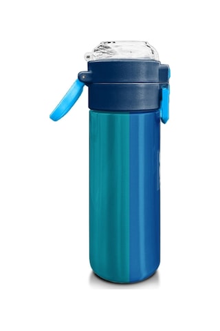 Coral High Erkek Çocuk 500 Ml Okul Ve Günlük Paslanmaz Çelik Termos - Mavi Pembe Renkli Çizgili - Sızdırmaz Çok Renkli
