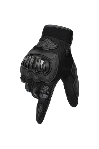 Yaleker Erkek Motosiklet Eldiveni - Dokunmatik Ekran Uyumlu, Nefes Alabilir, Siyah, M Boy