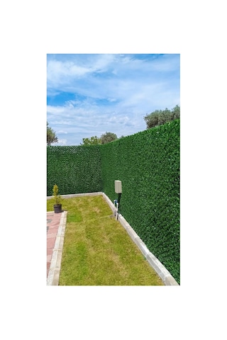 Tr Çim Çit Bahçe Teli Yapay Çim Örgülü Uv Dayanıklı Yeşil Çit, 100 Cm X 17 Mt 98 x 98