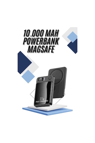 Magsafe Powerbank 10.000 Mah 22.5 Watt Hızlı Şarj Göstergeli Kablosuz Taşınabilir Şarj Çok Renkli