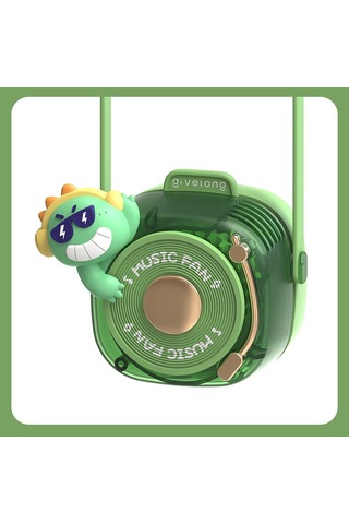 Lyon Şapka Yapraksız Asılı Boyun Fanı Taşın Mini Fan - Kahverengi