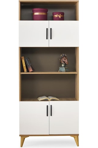Kumsal Dolaplı 5 Raflı Kitaplık 80x30x195cm 001