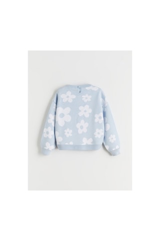 LC Waikiki Alıta Cıty Farkıyla Lcw Kids Mavi Çiçek Desenli Kız Çocuk Triko Kazak Mavi - 925578206 Mavi
