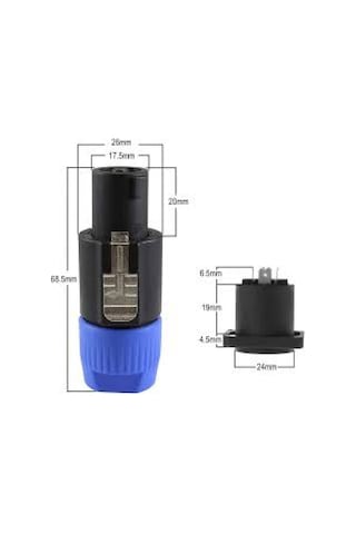 Spekon Erkek Fiş-4 Pin Jak Konnektör Kaliteli-10 Adet