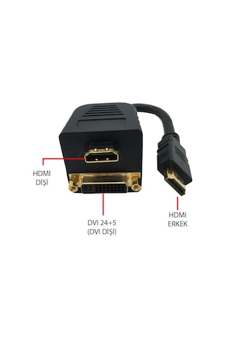 Ttaf Hdmı Erkek - Hdmı Dişi + Dvı 24+5 Dişi Pasif Y Ayırıcı Kablo