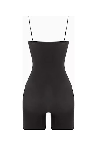 Skims Şeffaf Dikişsiz Askısız Kısa Bodysuit, Orta Sıkıştırma, Hafif Ve Esnek Siyah