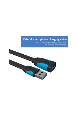 Besthome1 Usb 3.0 Uzantı Kablosu Erkek-bayan 5gbps Hızlı Veri, Evrensel Uyumlu, Siyah 0.5m