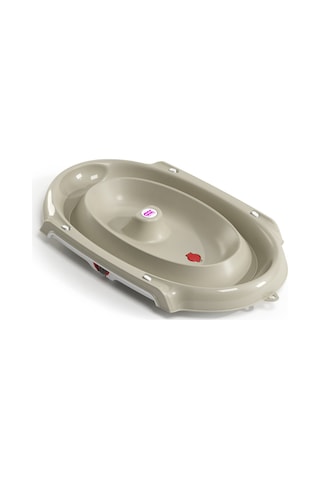 Okbaby Bebek Banyo Seti Onda Slim Katlanır Küvet + Hippo Duş Şapkası A.gri