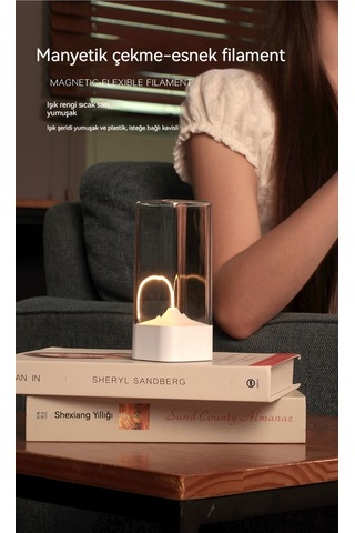 Taşınabilir Manyetik Emişli Gece Lambası Masa Lambası Kamp Yatak Odası Başucu Gece Lambası Kanca İle Geliyor-gri Gri