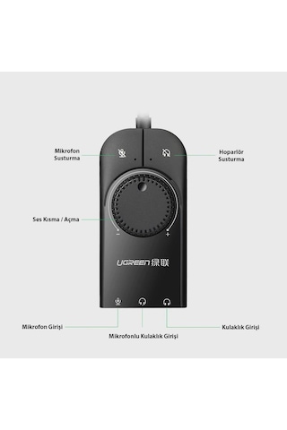 Ugreen Harici USB Ses Kartı 15 CM