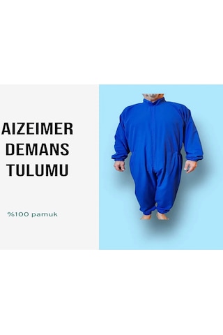 Benlife Uzun Kol Demans Tulumu Hasta Bakım Kıyafeti Mavi