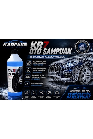 Karpaks Kr7 Oto Şampuan 1 Lt Yoğun Köpüklü Araç Yıkama Şampuanı