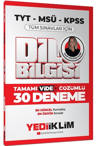 Yediiklim 2025 Kpss Msü Tyt Dil Bilgisi Tamamı Video Çözümlü Tüm Sınavlar İçin 30 Deneme