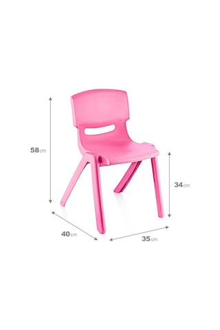 Fiore 4'lü Set Büyük Şirin Çocuk Sandalyesi Pembe Çok Renkli