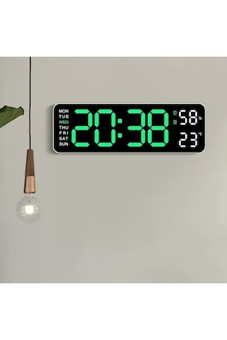 Zilinn 9 İnç Büyük Dijital Duvar Saati Usb Powered Temp Nem Hafta Otomatik Dimmer Dst Masa Saati 12/24h Elektronik Led Çalar Saat Beyaz Kabuk Mavi Işık-36 Çok Renki