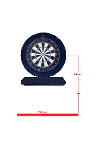 Raf Düzenekli Dart Arkalık Yuvarlak Lacivert 72 CM
