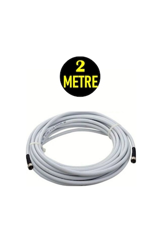 2 Metre Rg6/u4 Full Hd 3d 4k Anten Tv Çanak Uydu Lnb Kablosu 2mt.f Konnektör Takılı Hazır