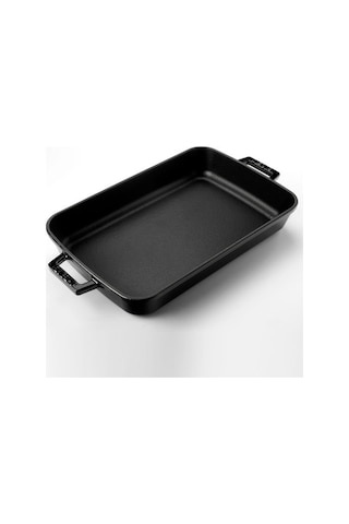 Lava Döküm Dikdörtgen Tepsi 26X40 CM Siyah