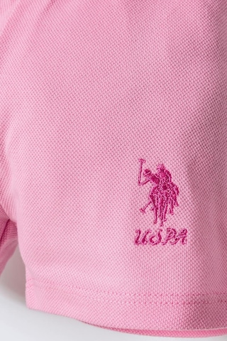U.S. Polo Assn. U.s. Polo Assn Kız Bebek 2 Li Şort T-şhirt Takım Pudra-2340 Pudra